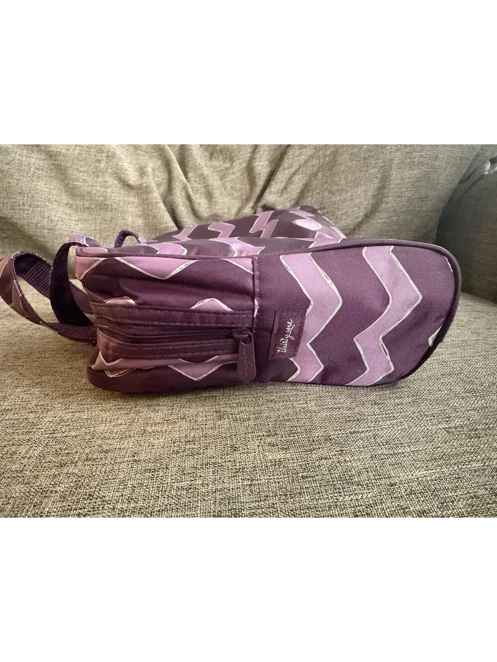 Thirty One Large Cosmetic Bag In Plum Crazy By Plastic Lined Zip Close